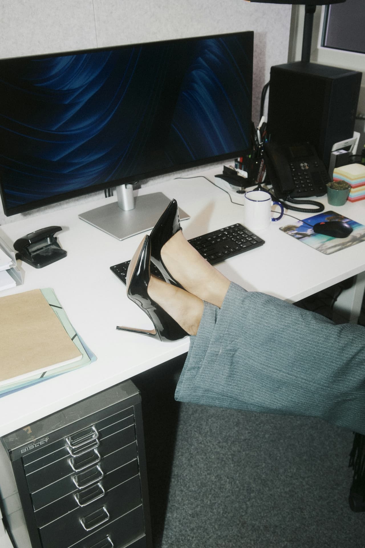 heels on a desk