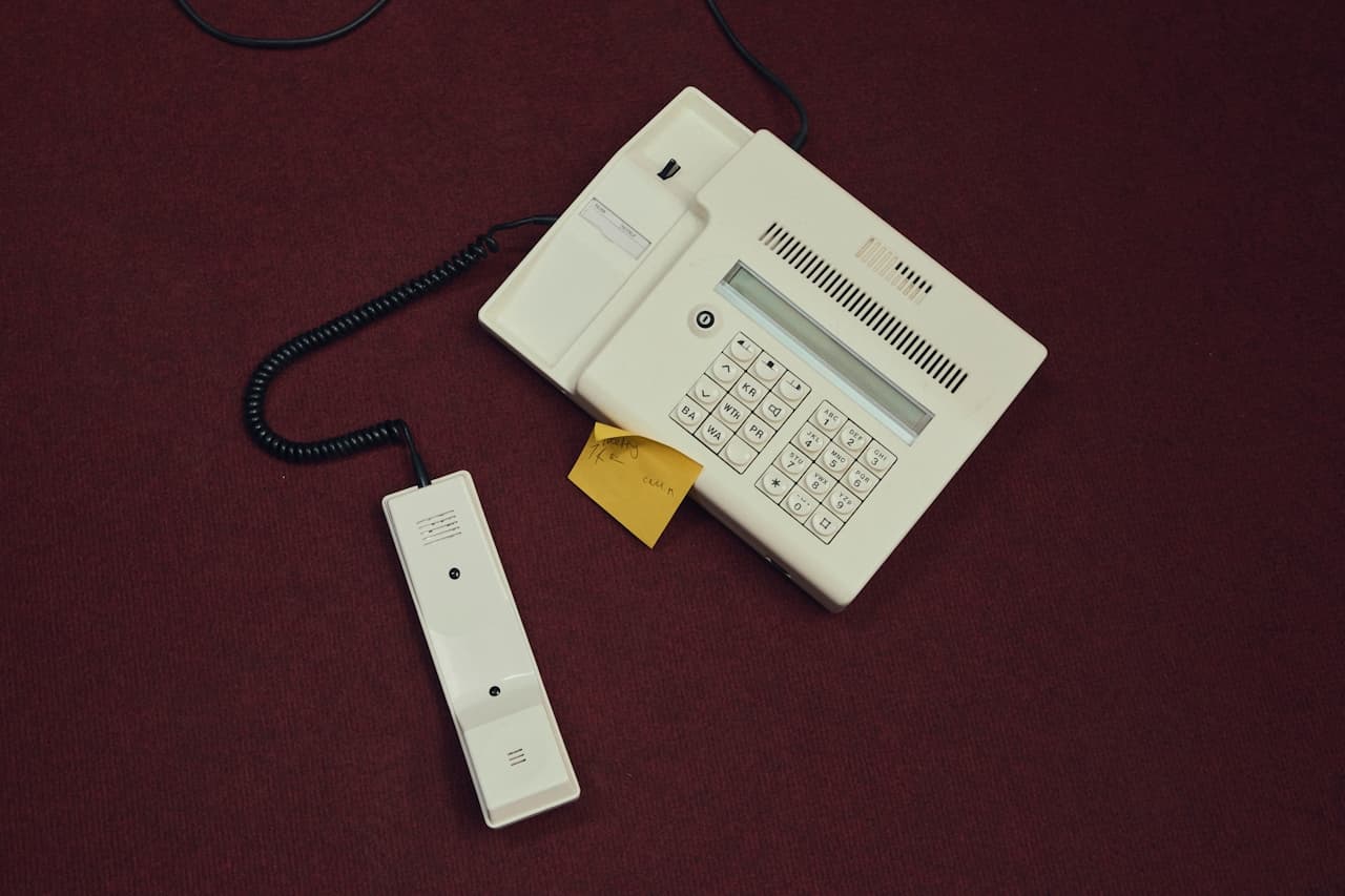 cord phone on red carpet floor
